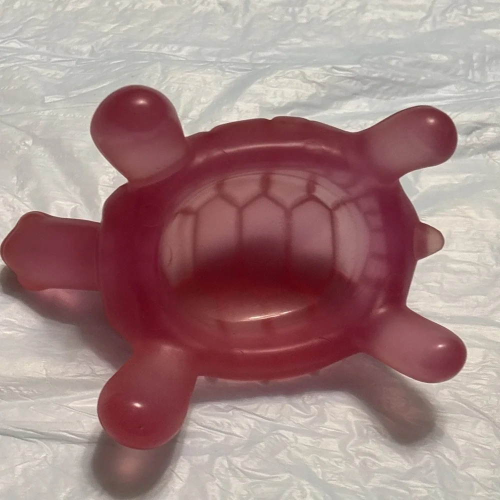 Vintage Pink Turtle Frosted Acrylic Resin Style Figurine 5